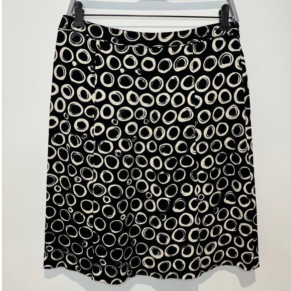 Linda Allard Ellen Tracy Silk Black/White Circle Skirt, Size 6 Petite - Picture 1 of 5